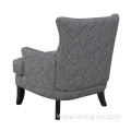 Nail Head Blue Multi Fabric Armed Accent Chair